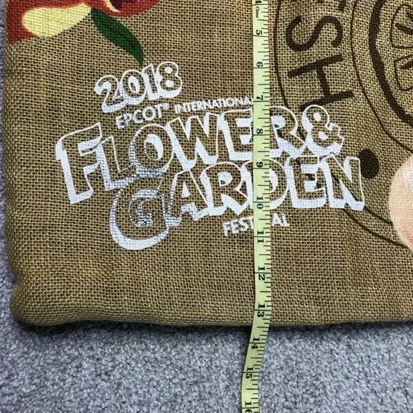 2018 Epcot Burlap Tote International Flowers & Garden Festival Hidden Mickey - Picture 5 of 12